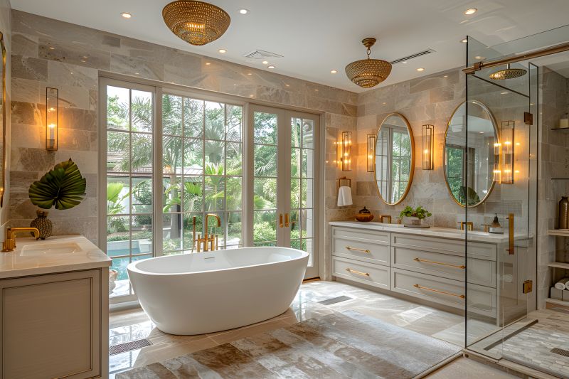 Spa-Inspired Bathroom with Freestanding Tub